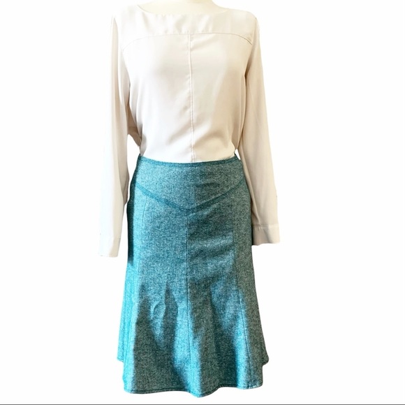LOFT Dresses & Skirts - Loft Tulip Tweed Teal Skirt 0